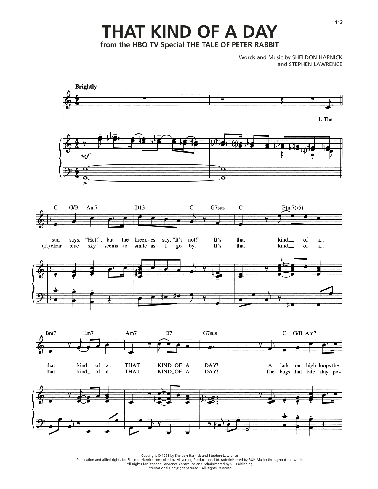 Download Sheldon Harnick That Kind Of A Day (from She Loves Me) Sheet Music and learn how to play Piano, Vocal & Guitar Chords (Right-Hand Melody) PDF digital score in minutes