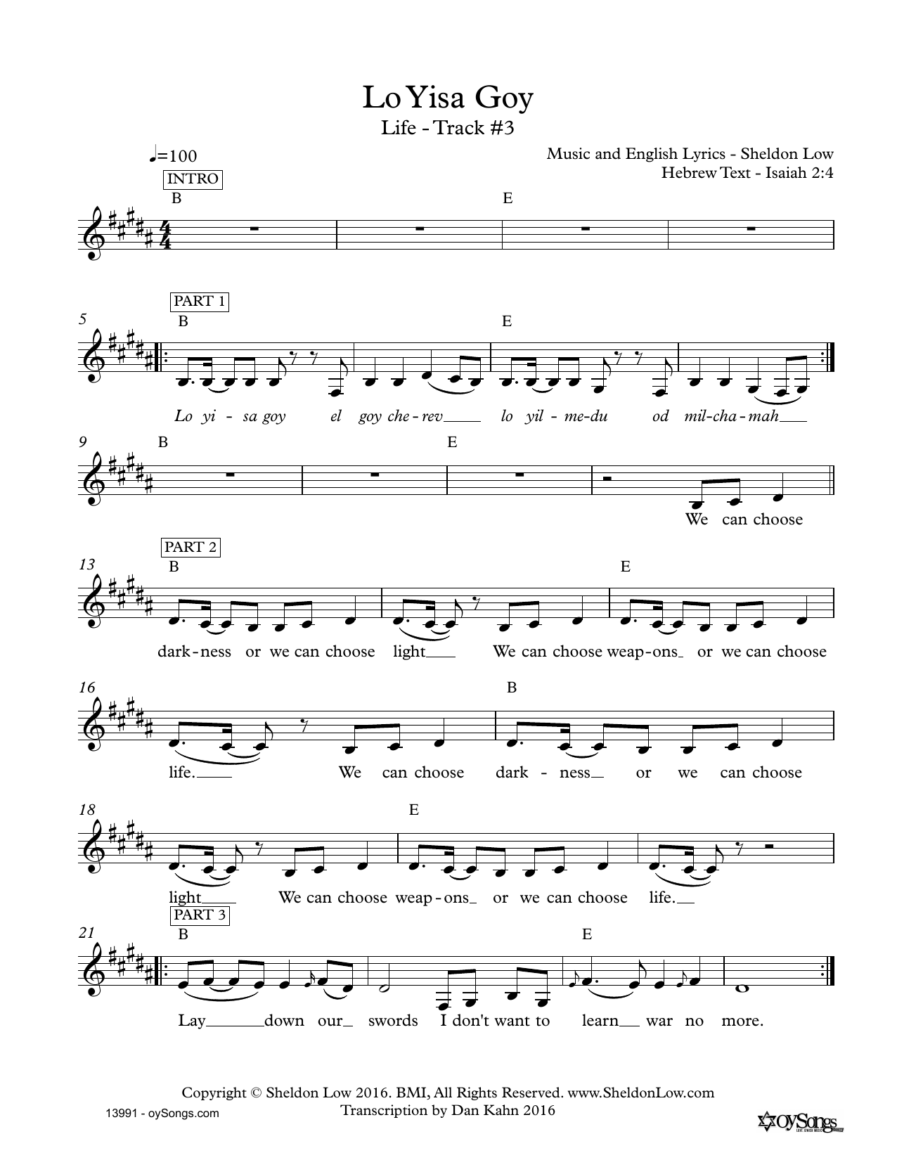 Download Sheldon Low Lo Yisa Goy Sheet Music and learn how to play Lead Sheet / Fake Book PDF digital score in minutes