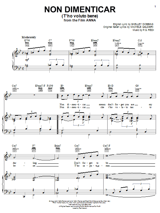 Download Shelley Dobbins Non Dimenticar (T'ho Voluto Bene) Sheet Music and learn how to play Solo Guitar PDF digital score in minutes