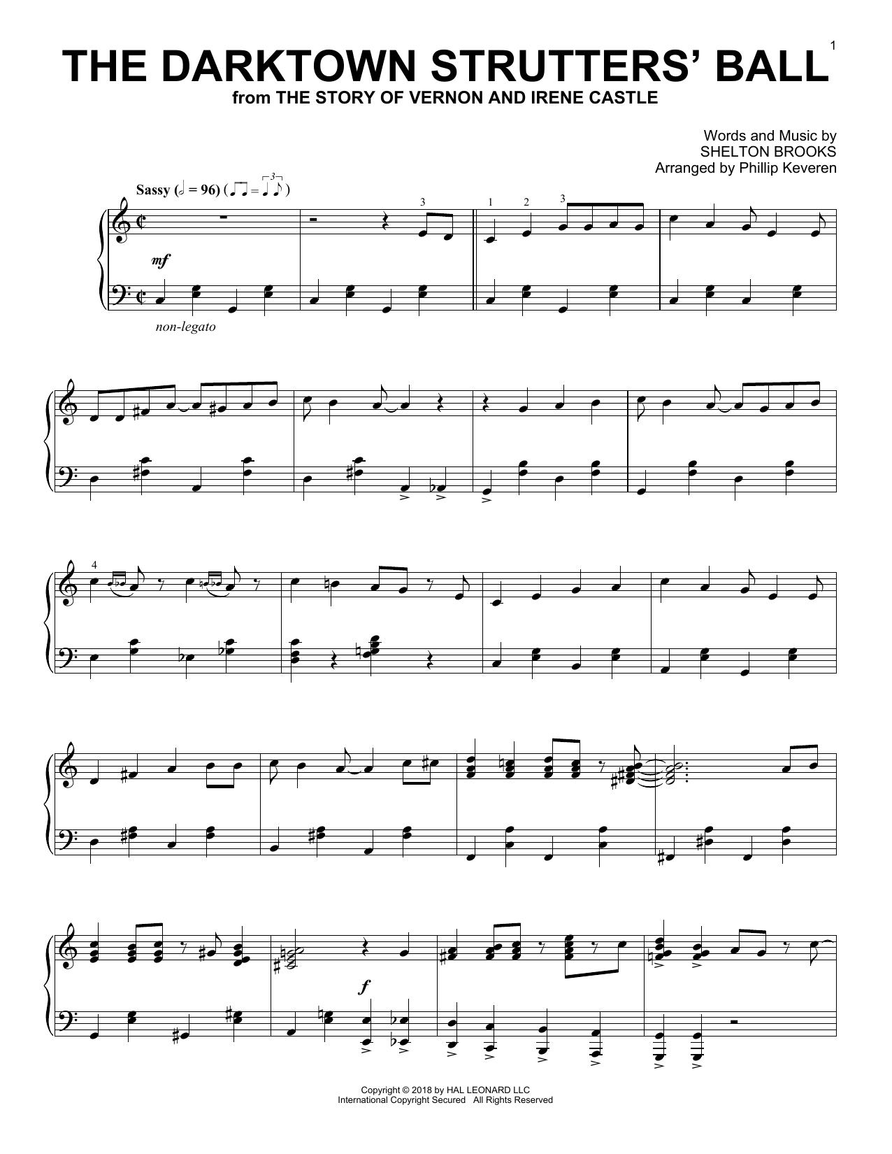 Download Shelton Brooks The Darktown Strutters' Ball [Jazz version] (arr. Phillip Keveren) Sheet Music and learn how to play Piano Solo PDF digital score in minutes