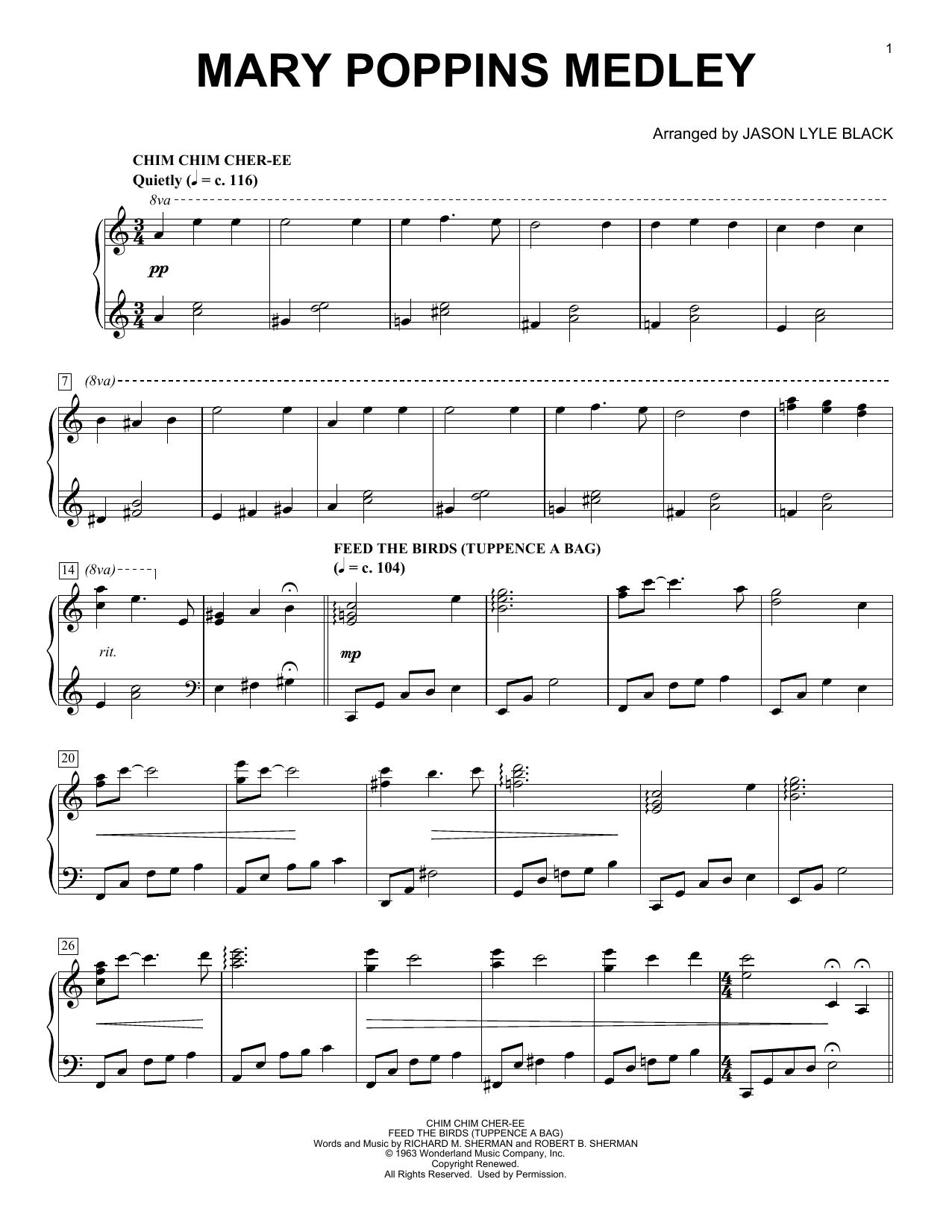 Download Jason Lyle Black Mary Poppins Medley Sheet Music and learn how to play Piano PDF digital score in minutes