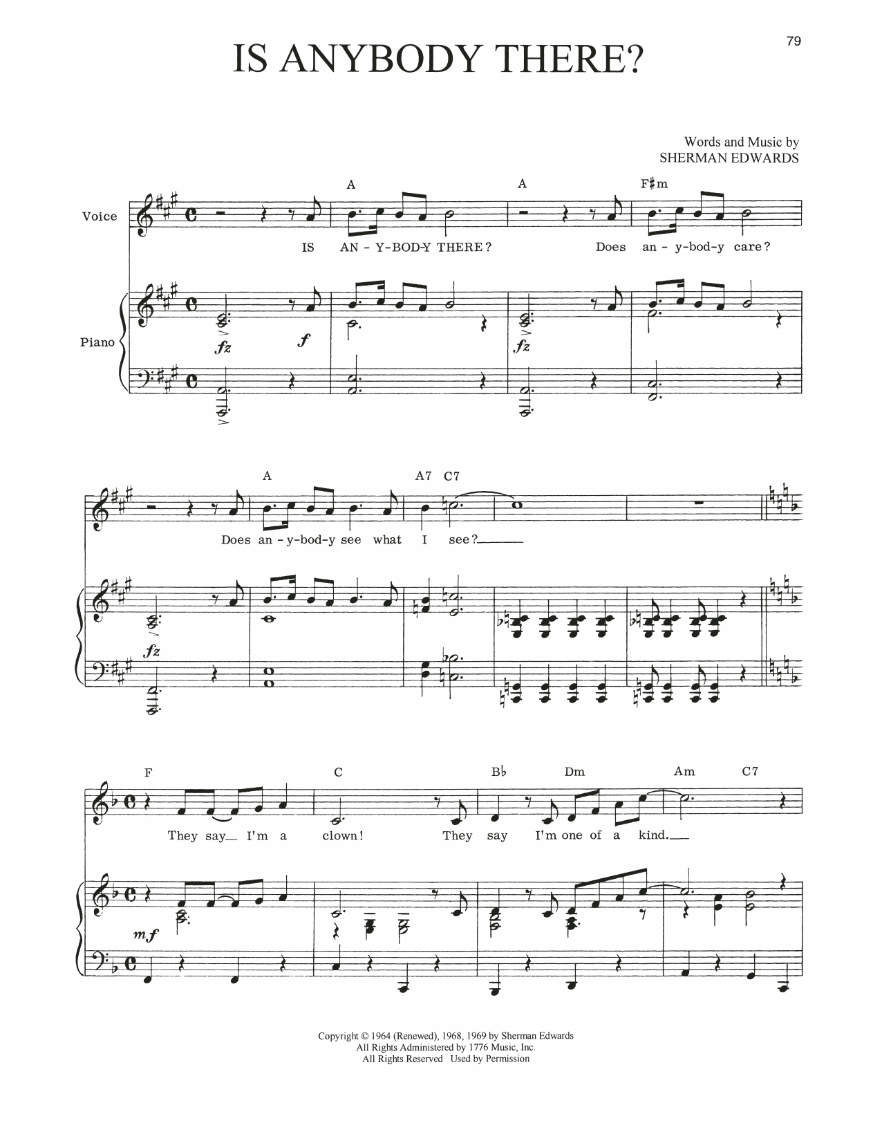 Download Sherman Edwards Is Anybody There? (from 1776) Sheet Music and learn how to play Piano, Vocal & Guitar Chords (Right-Hand Melody) PDF digital score in minutes