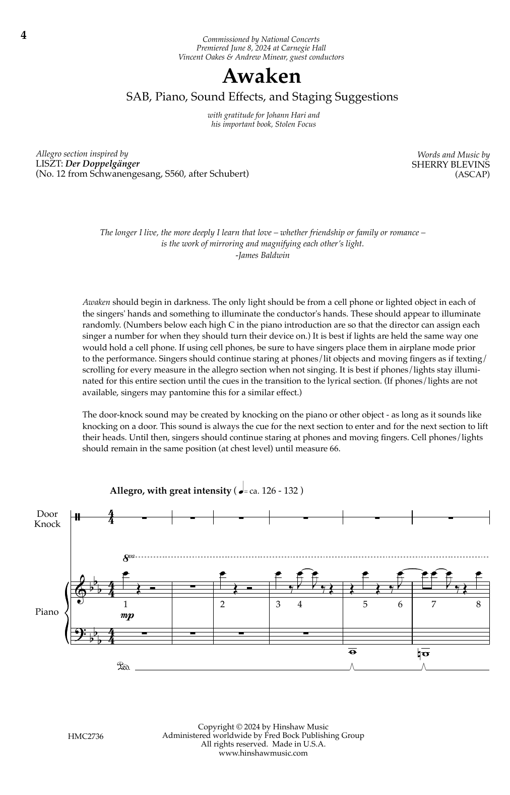 Download Sherry Blevins Awaken Sheet Music and learn how to play SAB Choir PDF digital score in minutes