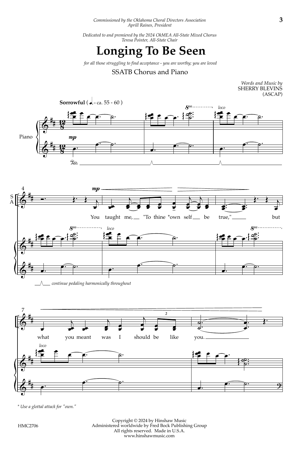 Download Sherry Blevins Longing To Be Seen Sheet Music and learn how to play SATB Choir PDF digital score in minutes
