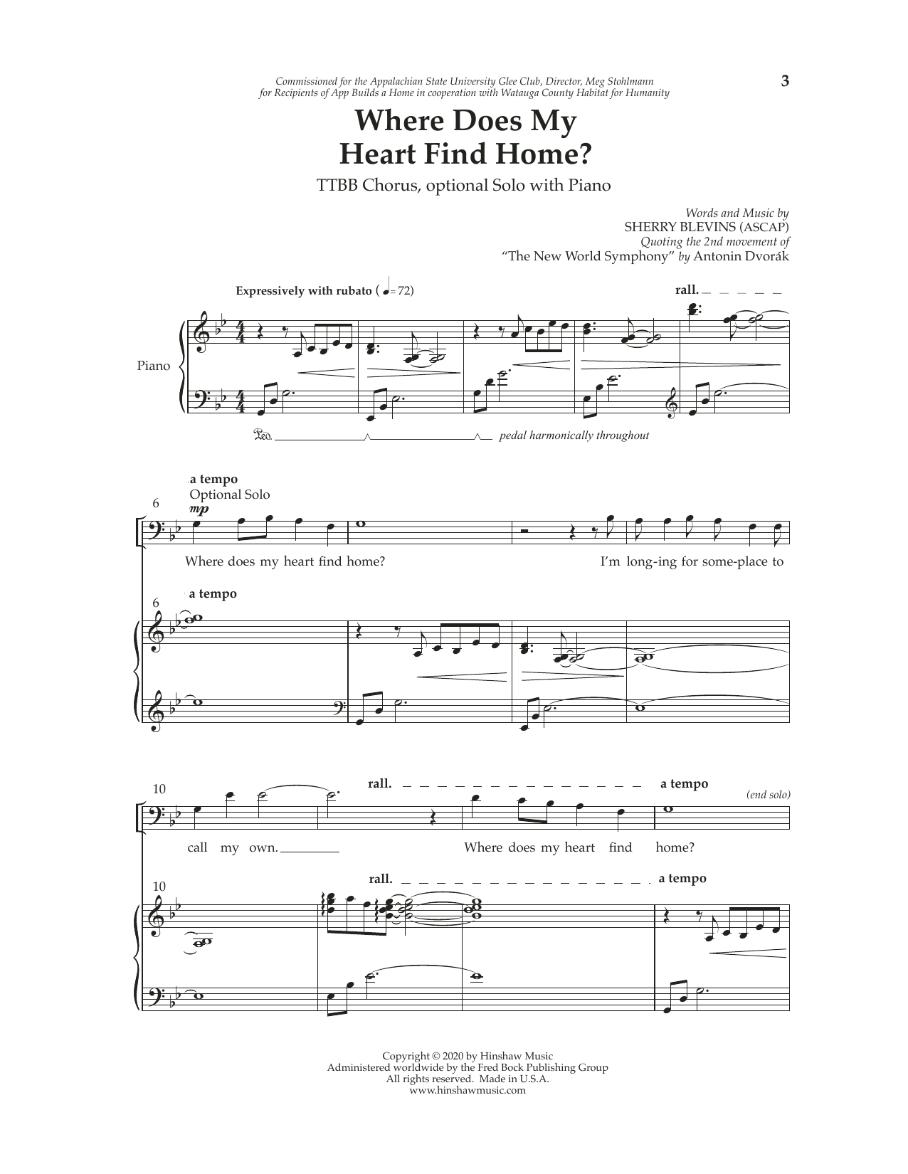 Download Sherry Blevins Where Does My Heart Find Home Sheet Music and learn how to play TTBB Choir PDF digital score in minutes
