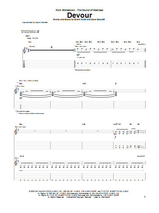 Download Shinedown Devour Sheet Music and learn how to play Guitar Tab PDF digital score in minutes