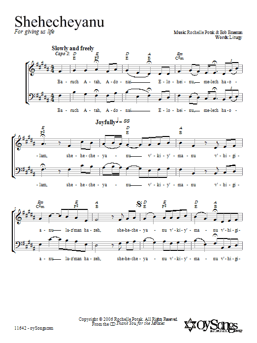 Download Shir Harmony Shehecheyanu Sheet Music and learn how to play 2-Part Choir PDF digital score in minutes