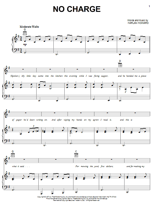 Download Shirley Caesar No Charge Sheet Music and learn how to play Piano, Vocal & Guitar (Right-Hand Melody) PDF digital score in minutes