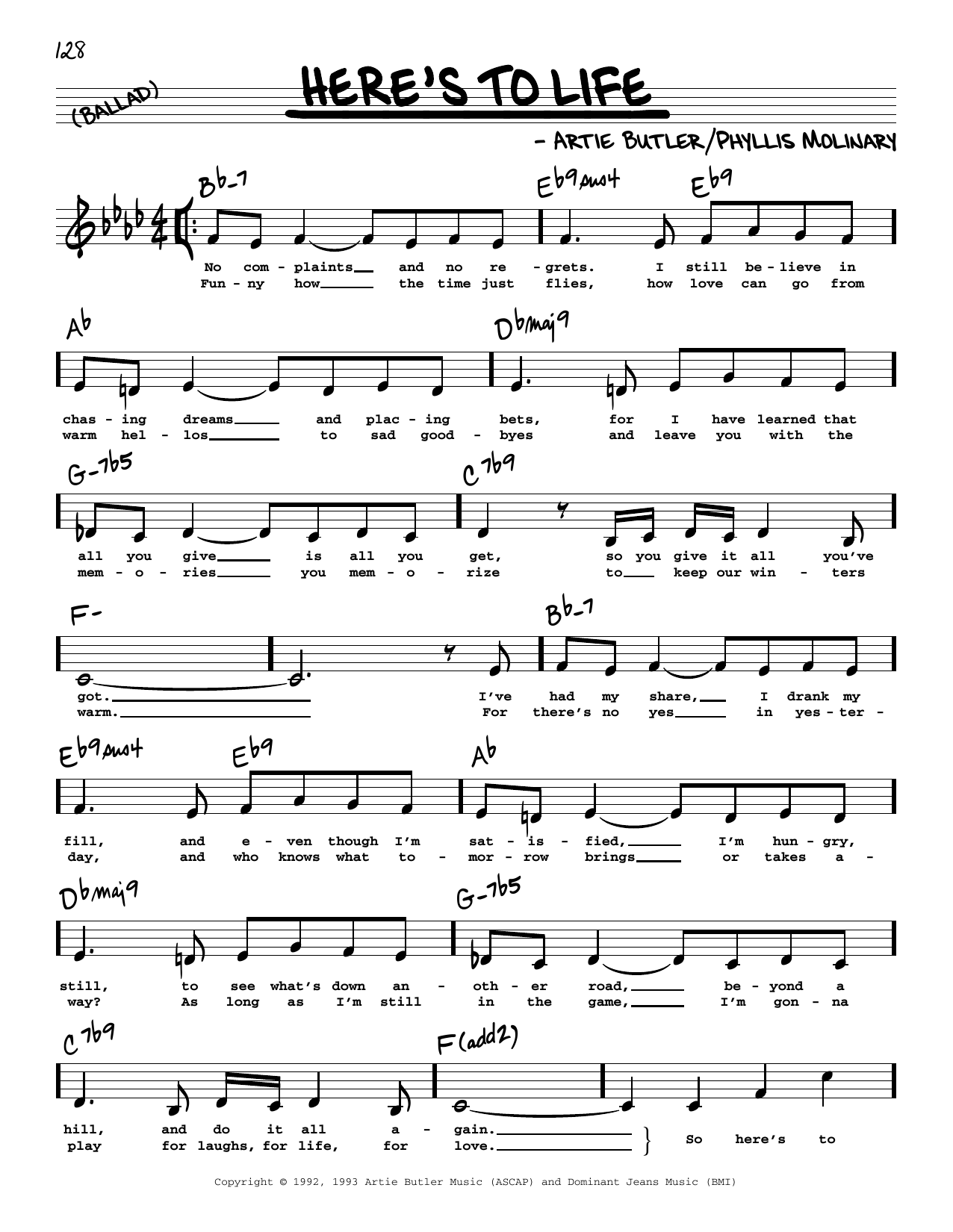 Download Shirley Horn Here's To Life (High Voice) Sheet Music and learn how to play Real Book – Melody, Lyrics & Chords PDF digital score in minutes