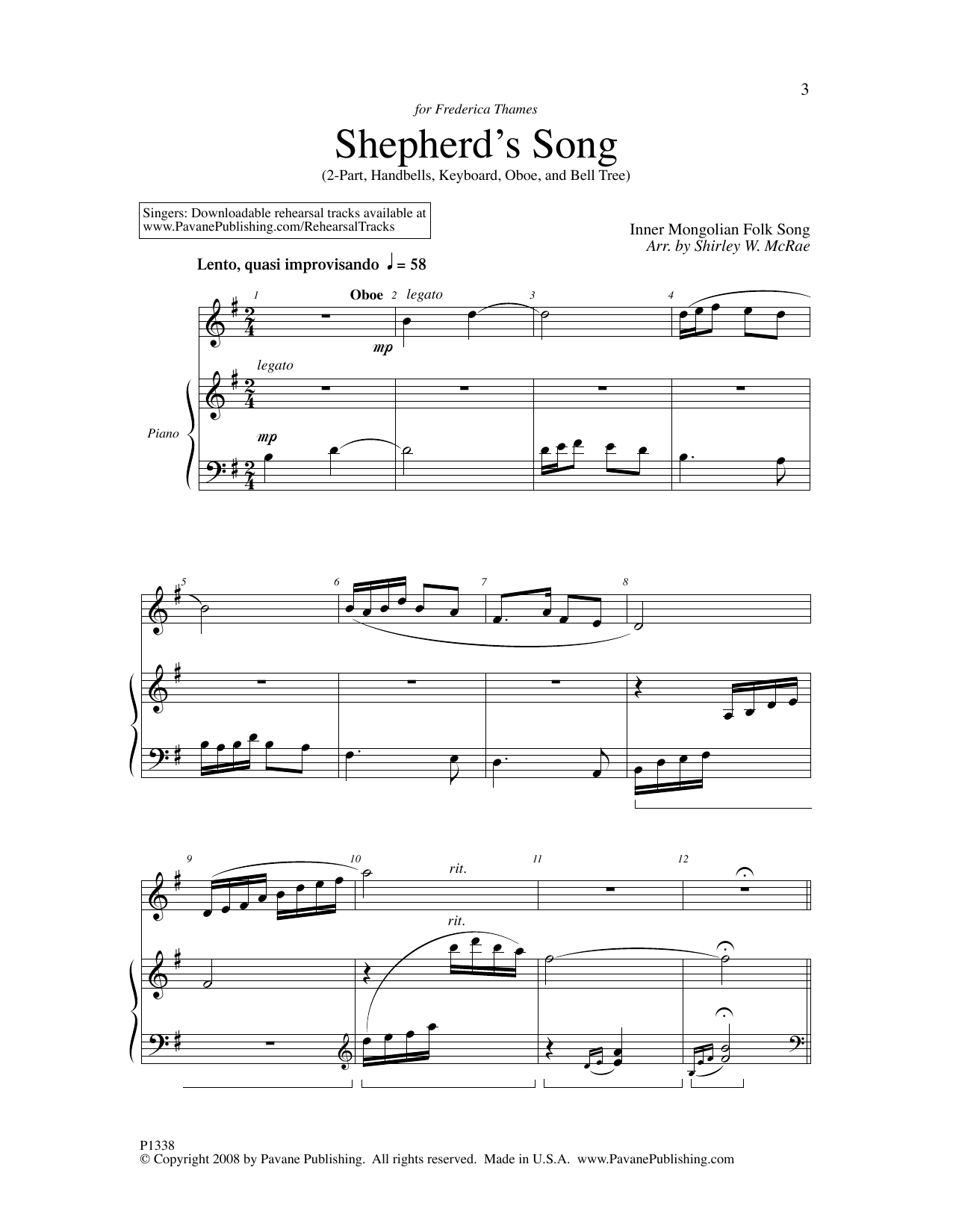 Download Shirley W. McRae Shepherd's Song Sheet Music and learn how to play 2-Part Choir PDF digital score in minutes