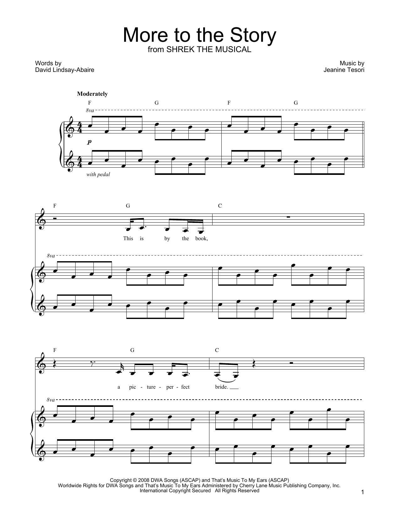 Download Shrek The Musical More To The Story Sheet Music and learn how to play Piano, Vocal & Guitar (Right-Hand Melody) PDF digital score in minutes