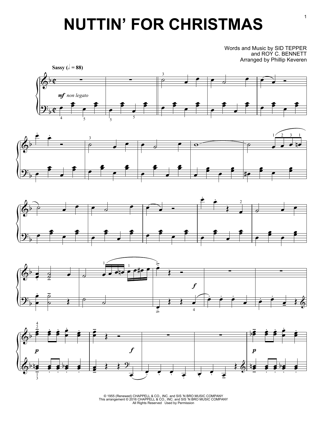 Download Phillip Keveren Nuttin' For Christmas Sheet Music and learn how to play Piano PDF digital score in minutes