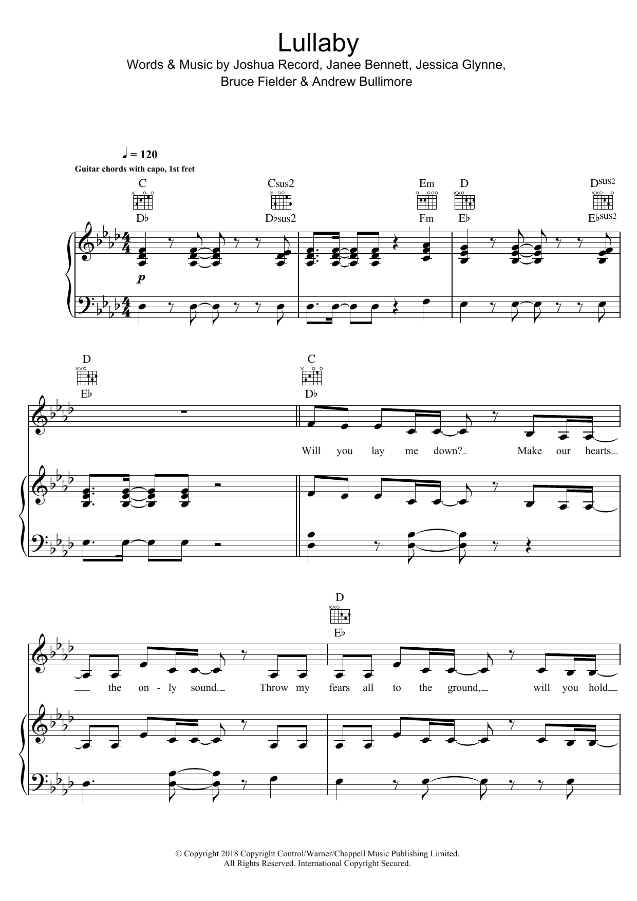 Download Sigala Lullaby (feat. Paloma Faith) Sheet Music and learn how to play Piano, Vocal & Guitar (Right-Hand Melody) PDF digital score in minutes