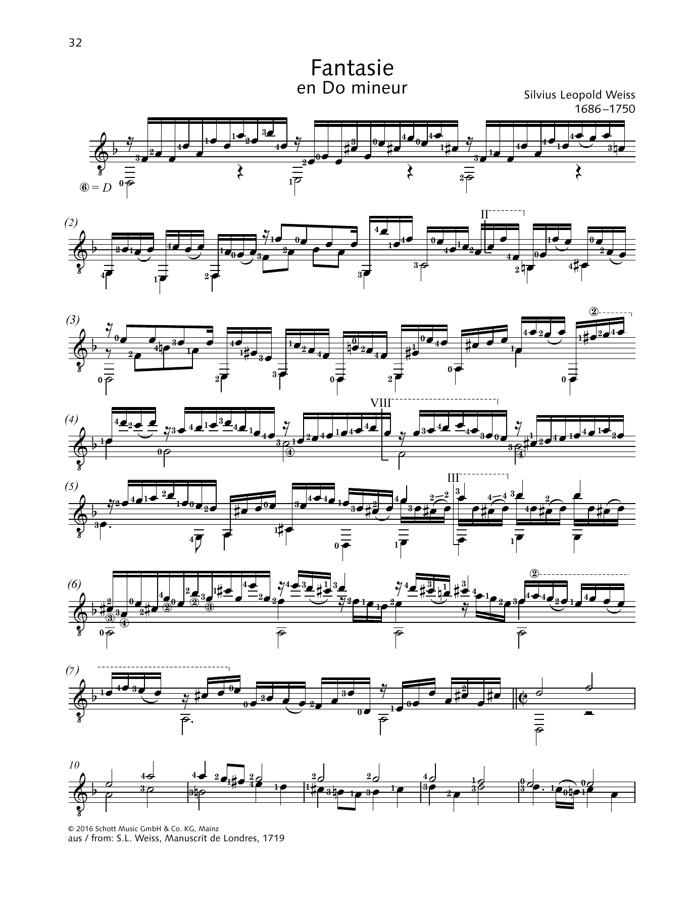 Download Silvius Leopold Weiss Fantasie Sheet Music and learn how to play Solo Guitar PDF digital score in minutes