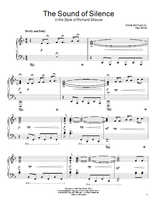 Download Simon & Garfunkel The Sound Of Silence Sheet Music and learn how to play Piano PDF digital score in minutes