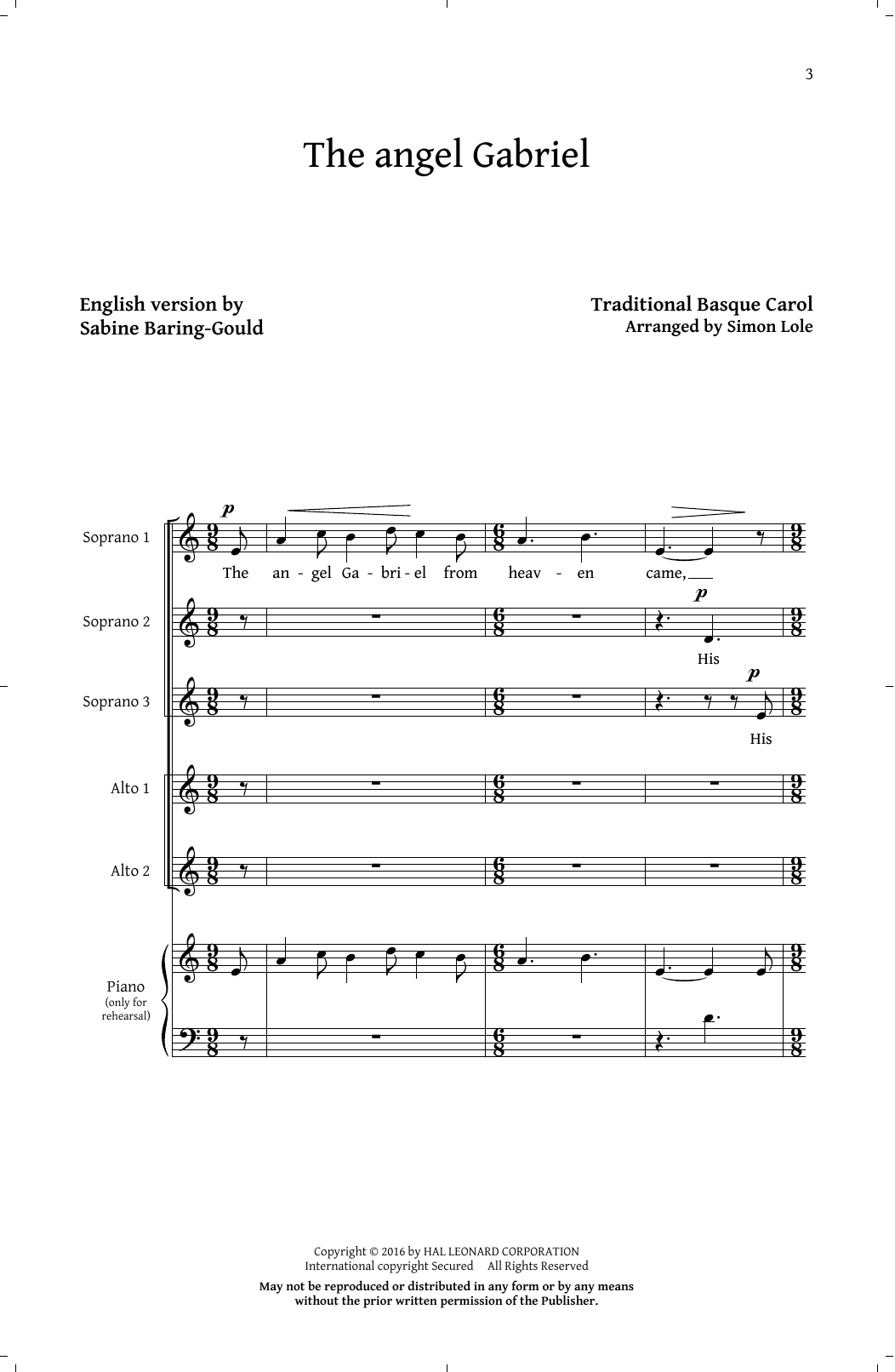 Download Simon Lole Heavenly Peace Sheet Music and learn how to play SSA PDF digital score in minutes