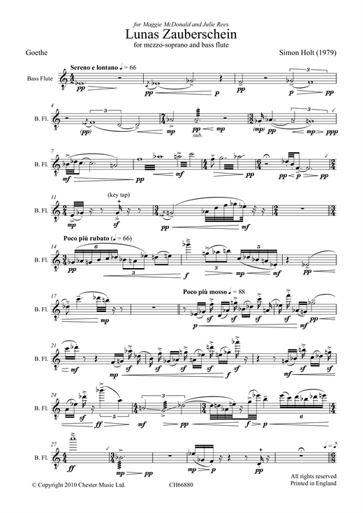 Download Simon Holt Lunas Zauberschein Sheet Music and learn how to play Mezzo-Soprano PDF digital score in minutes