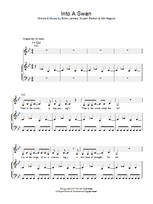 Download Siouxsie Into A Swan Sheet Music and learn how to play Piano, Vocal & Guitar PDF digital score in minutes