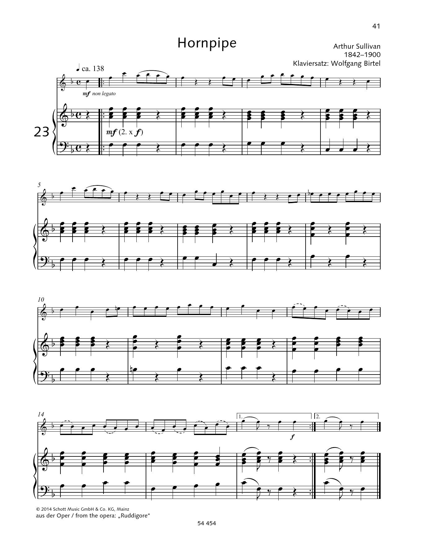 Download Sir Arthur Seymour Sullivan Hornpipe Sheet Music and learn how to play Woodwind Solo PDF digital score in minutes