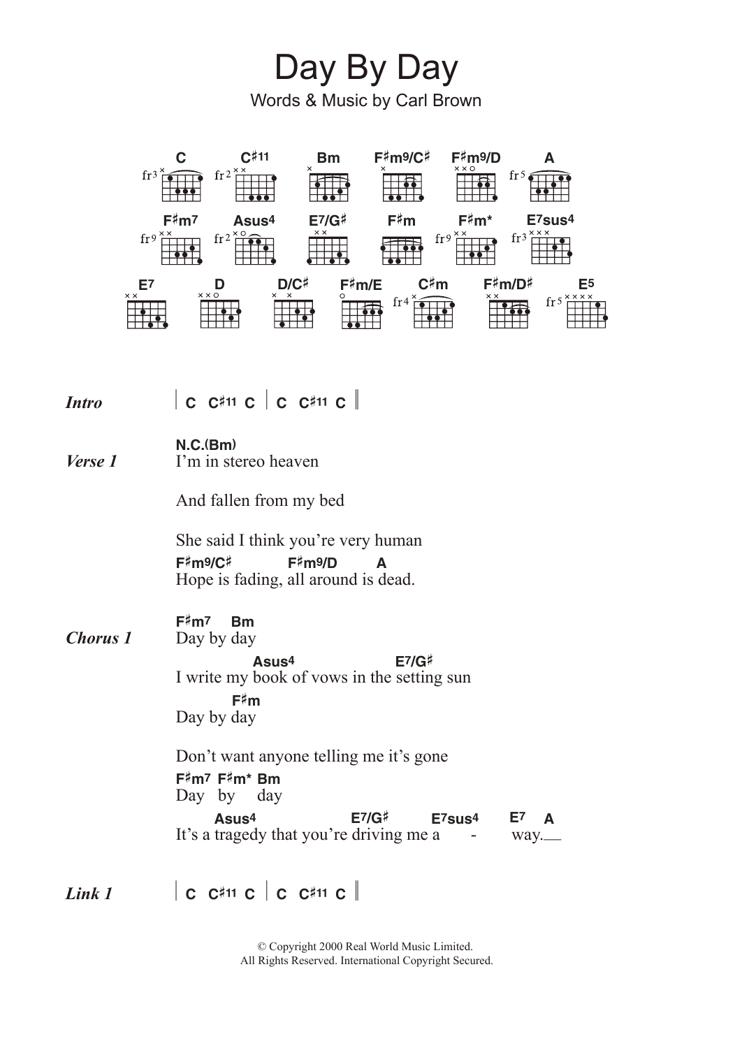 Download Sizer Barker Day By Day Sheet Music and learn how to play Lyrics & Chords PDF digital score in minutes