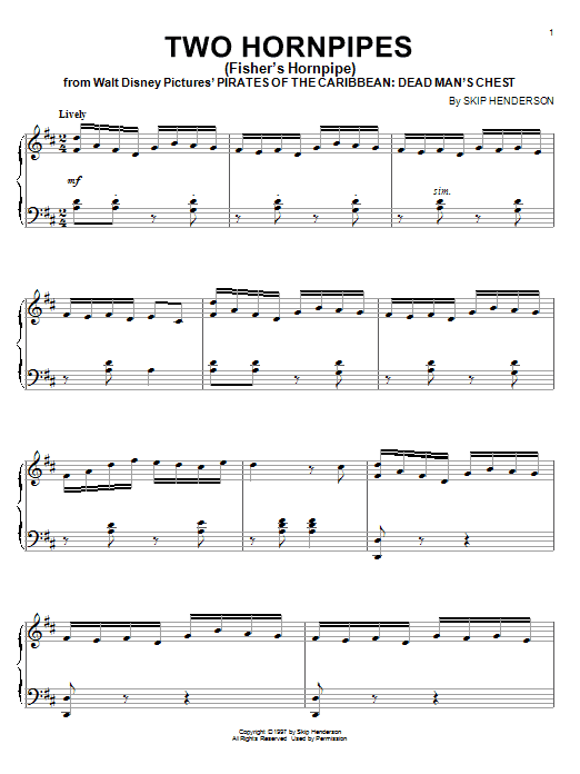 Download Skip Henderson Two Hornpipes (Fisher's Hornpipe) Sheet Music and learn how to play Easy Guitar Tab PDF digital score in minutes