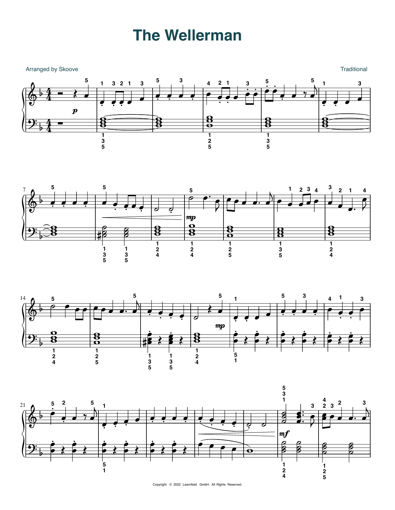 Download Skoove The Wellerman (arr. Skoove) Sheet Music and learn how to play Easy Piano PDF digital score in minutes