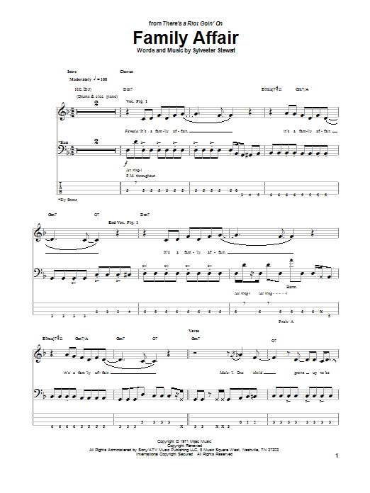 Download Sly & The Family Stone Family Affair Sheet Music and learn how to play Ukulele PDF digital score in minutes