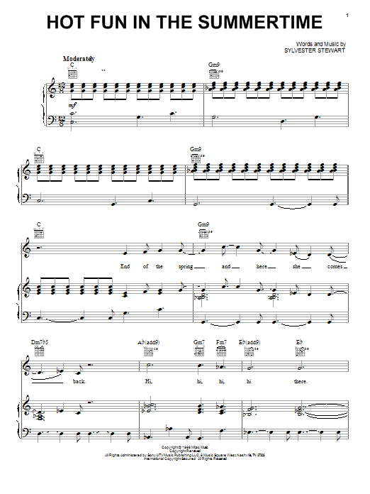 Download Sly & The Family Stone Hot Fun In The Summertime Sheet Music and learn how to play Drums Transcription PDF digital score in minutes