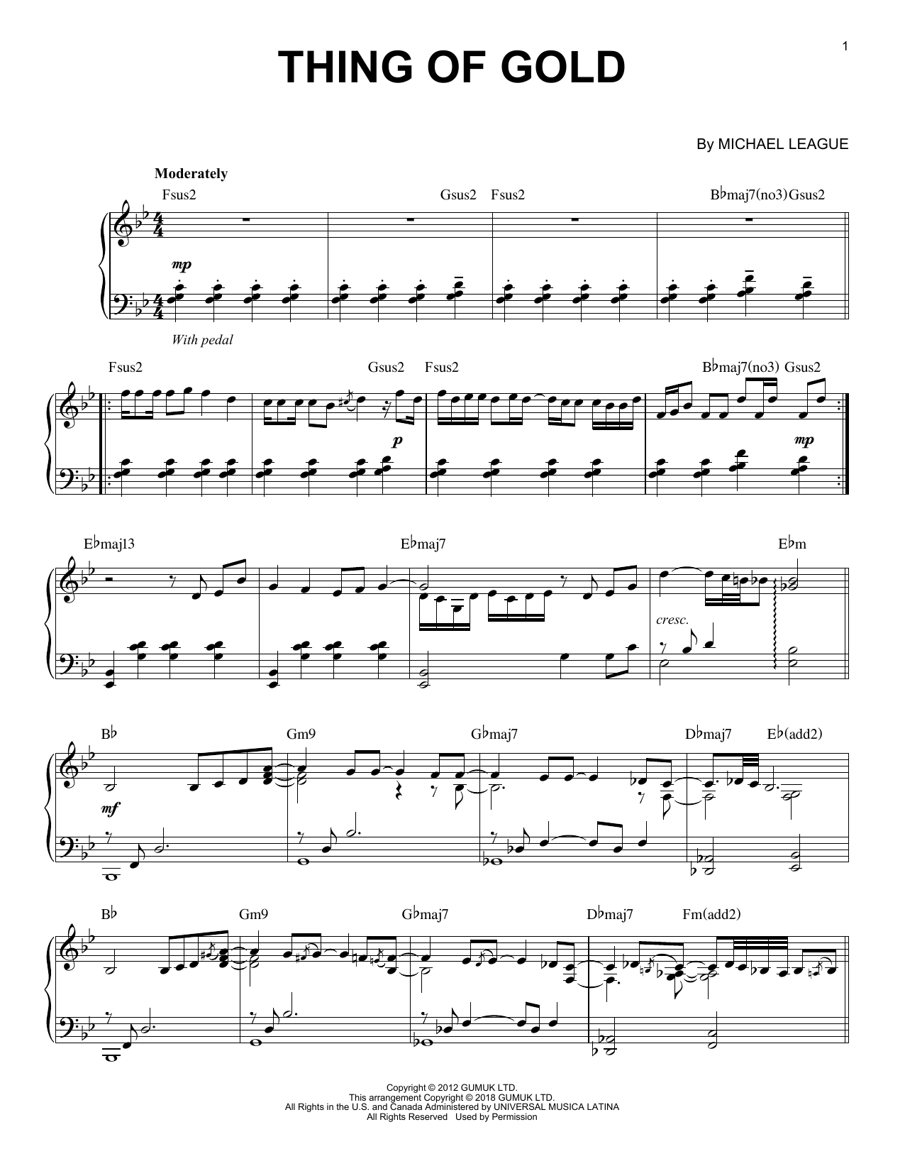 Download Snarky Puppy Thing Of Gold Sheet Music and learn how to play Piano Solo PDF digital score in minutes