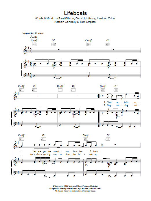 Download Snow Patrol Lifeboats Sheet Music and learn how to play Guitar Tab PDF digital score in minutes