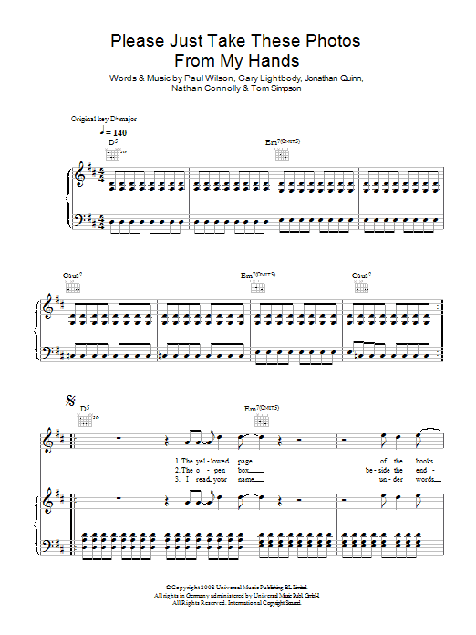 Download Snow Patrol Please Just Take These Photos From My Hands Sheet Music and learn how to play Guitar Tab PDF digital score in minutes