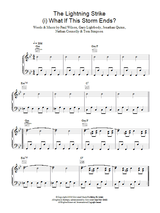 Download Snow Patrol The Lightning Strike (i. What If The Storm Ends) Sheet Music and learn how to play Piano, Vocal & Guitar (Right-Hand Melody) PDF digital score in minutes