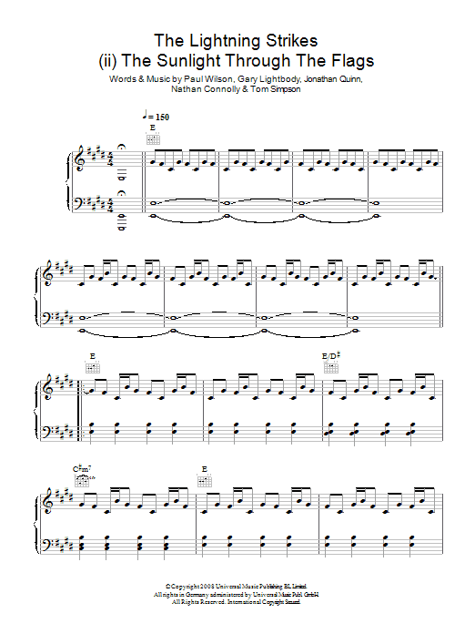 Download Snow Patrol The Lightning Strike (ii. The Sunlight Through The Flags) Sheet Music and learn how to play Piano, Vocal & Guitar (Right-Hand Melody) PDF digital score in minutes