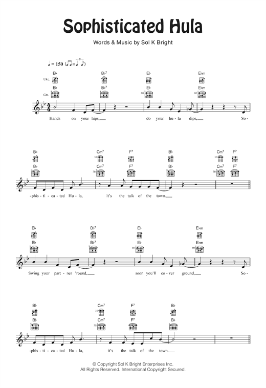 Download Sol K. Bright Sophisticated Hula Sheet Music and learn how to play Ukulele PDF digital score in minutes