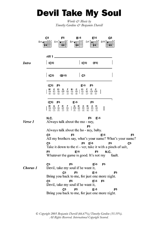 Download Son Of Dave Devil Take My Soul Sheet Music and learn how to play Lyrics & Chords PDF digital score in minutes