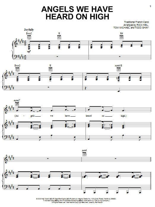 Download SONICFLOOd Angels We Have Heard On High Sheet Music and learn how to play Piano, Vocal & Guitar (Right-Hand Melody) PDF digital score in minutes