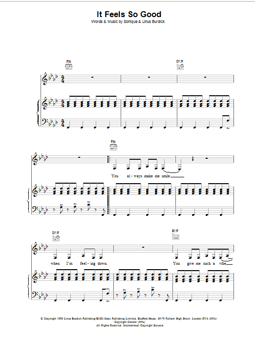Download Sonique It Feels So Good Sheet Music and learn how to play Violin PDF digital score in minutes