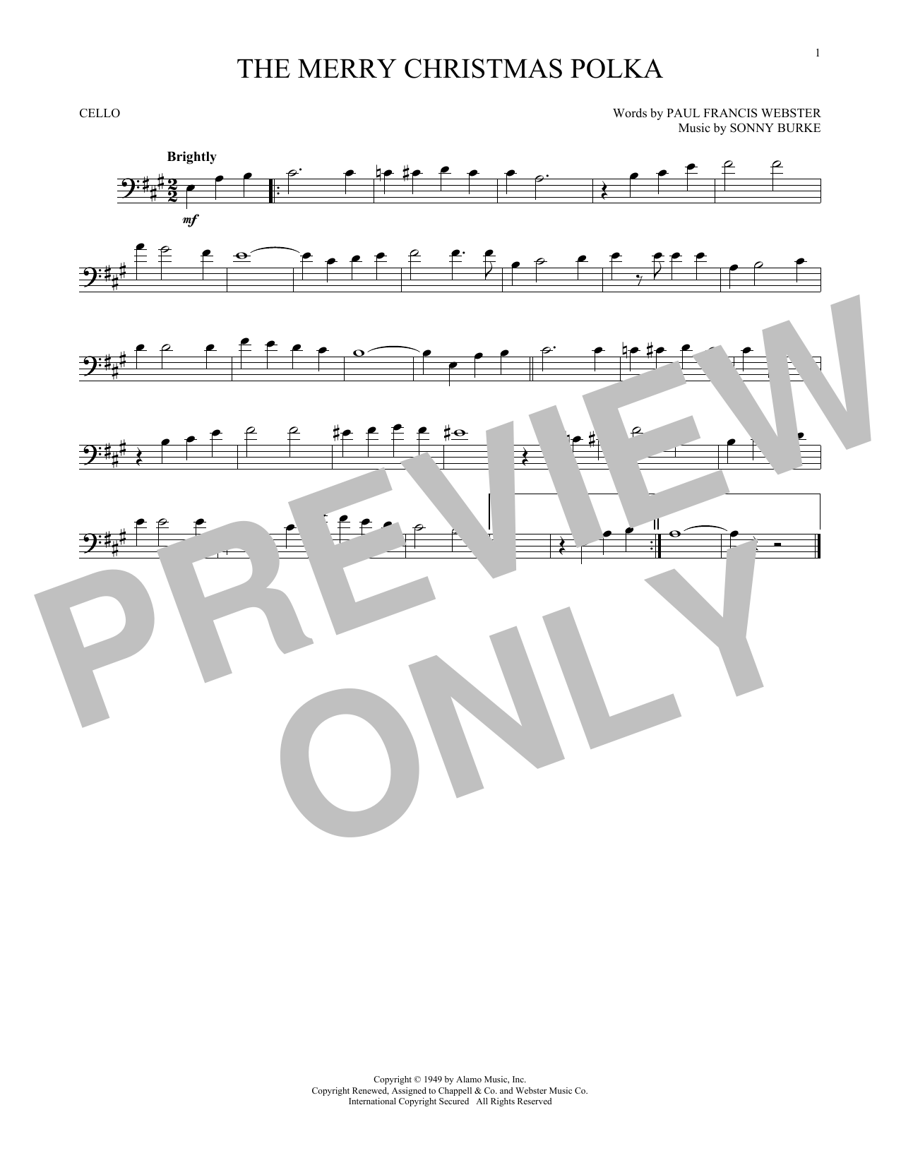 Download Sonny Burke The Merry Christmas Polka Sheet Music and learn how to play Trombone PDF digital score in minutes