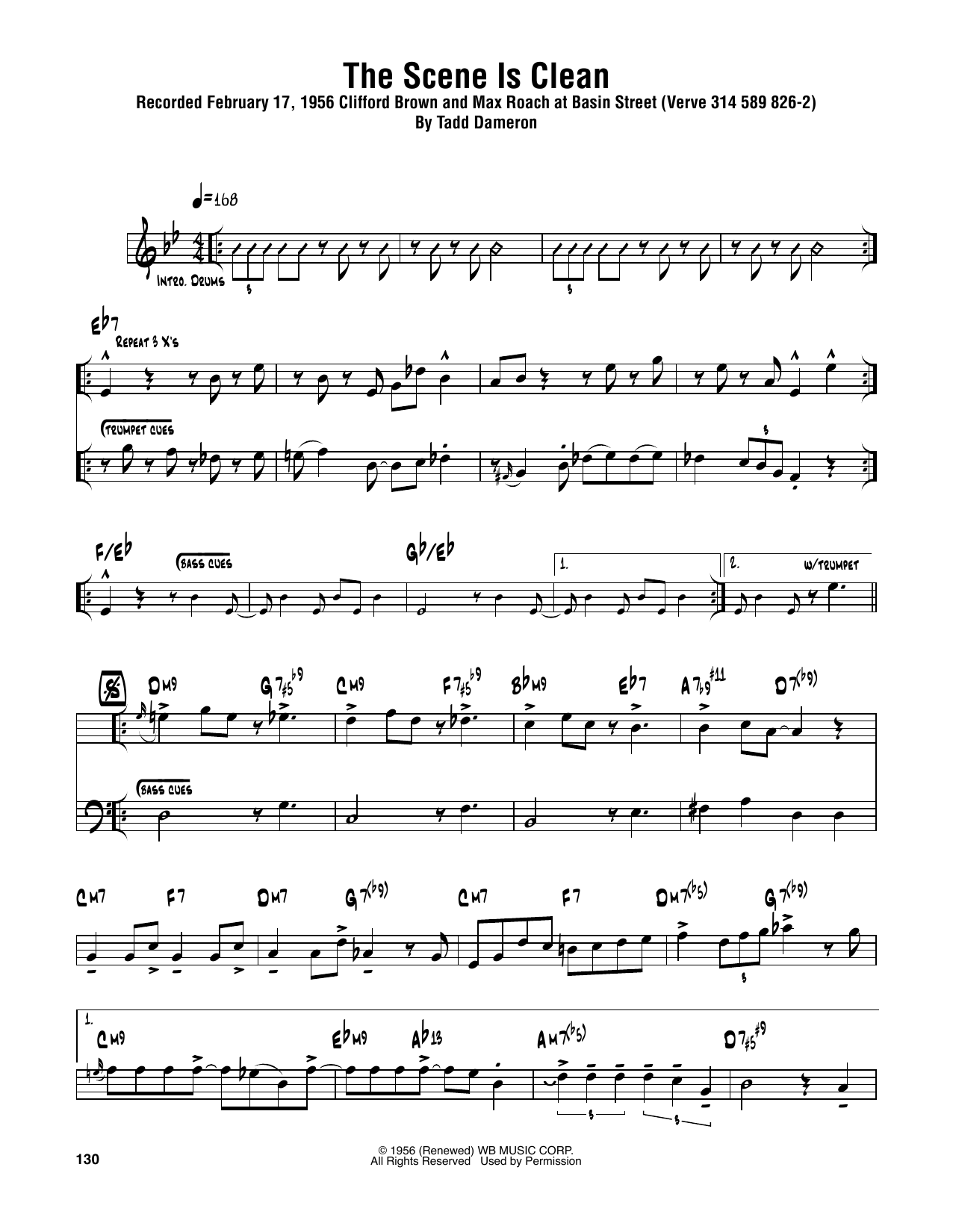 Download Sonny Rollins The Scene Is Clean Sheet Music and learn how to play Tenor Sax Transcription PDF digital score in minutes