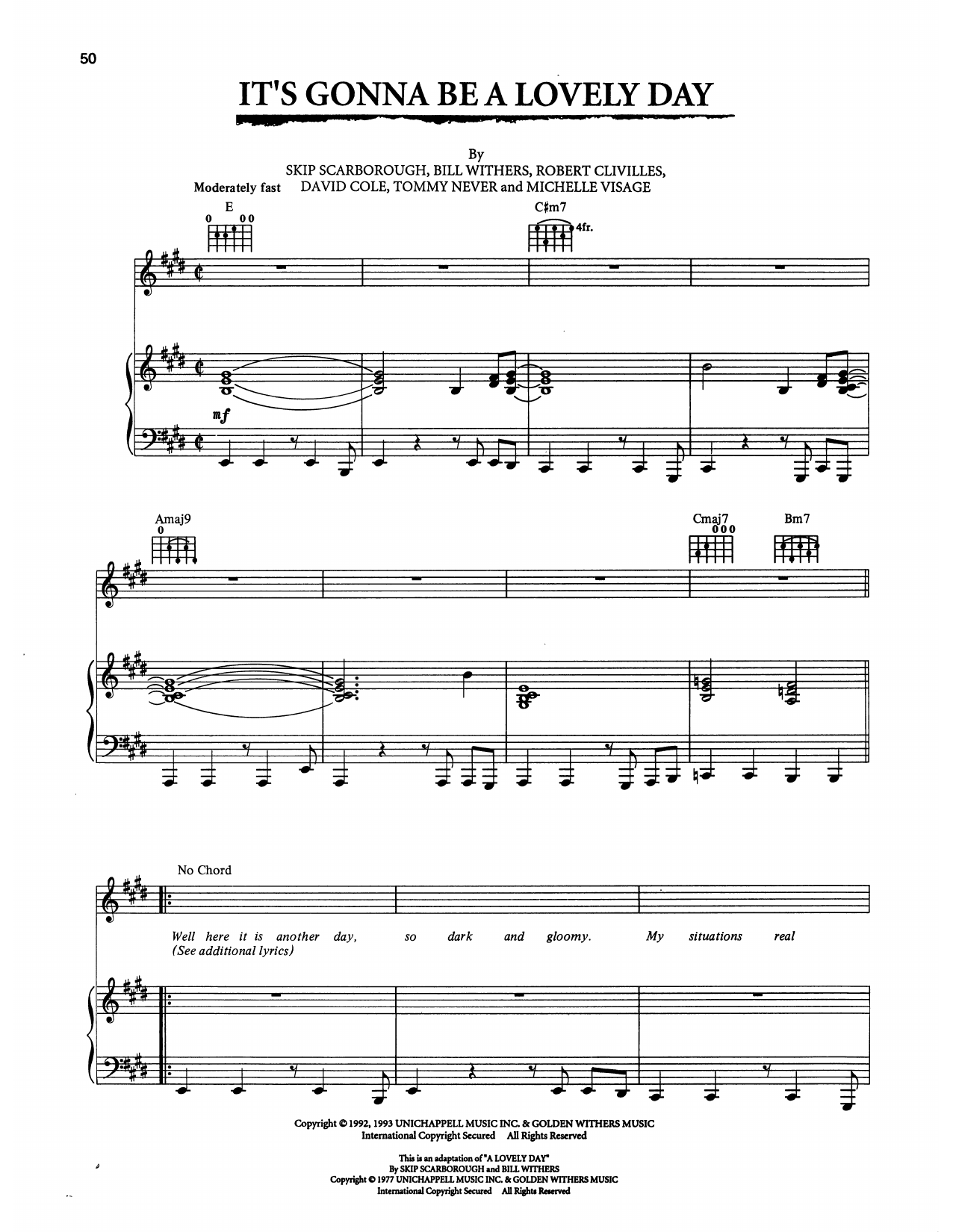 Download S.O.U.L. S.Y.S.T.E.M. It's Gonna Be A Lovely Day (from The Bodyguard) Sheet Music and learn how to play Piano, Vocal & Guitar Chords (Right-Hand Melody) PDF digital score in minutes