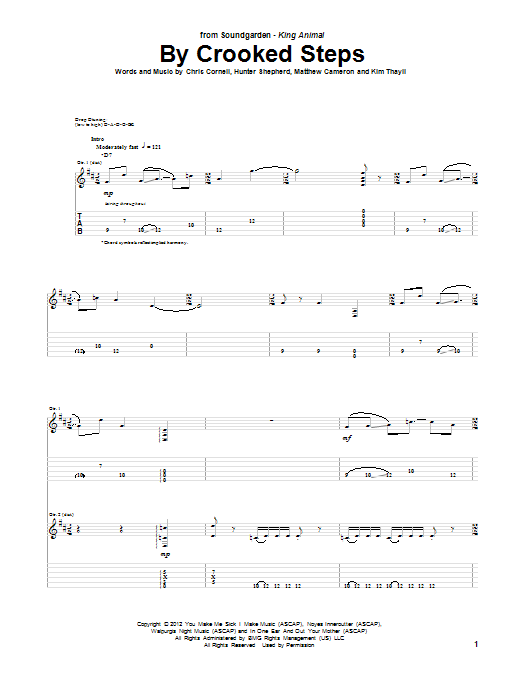 Download Soundgarden By Crooked Steps Sheet Music and learn how to play Guitar Tab PDF digital score in minutes