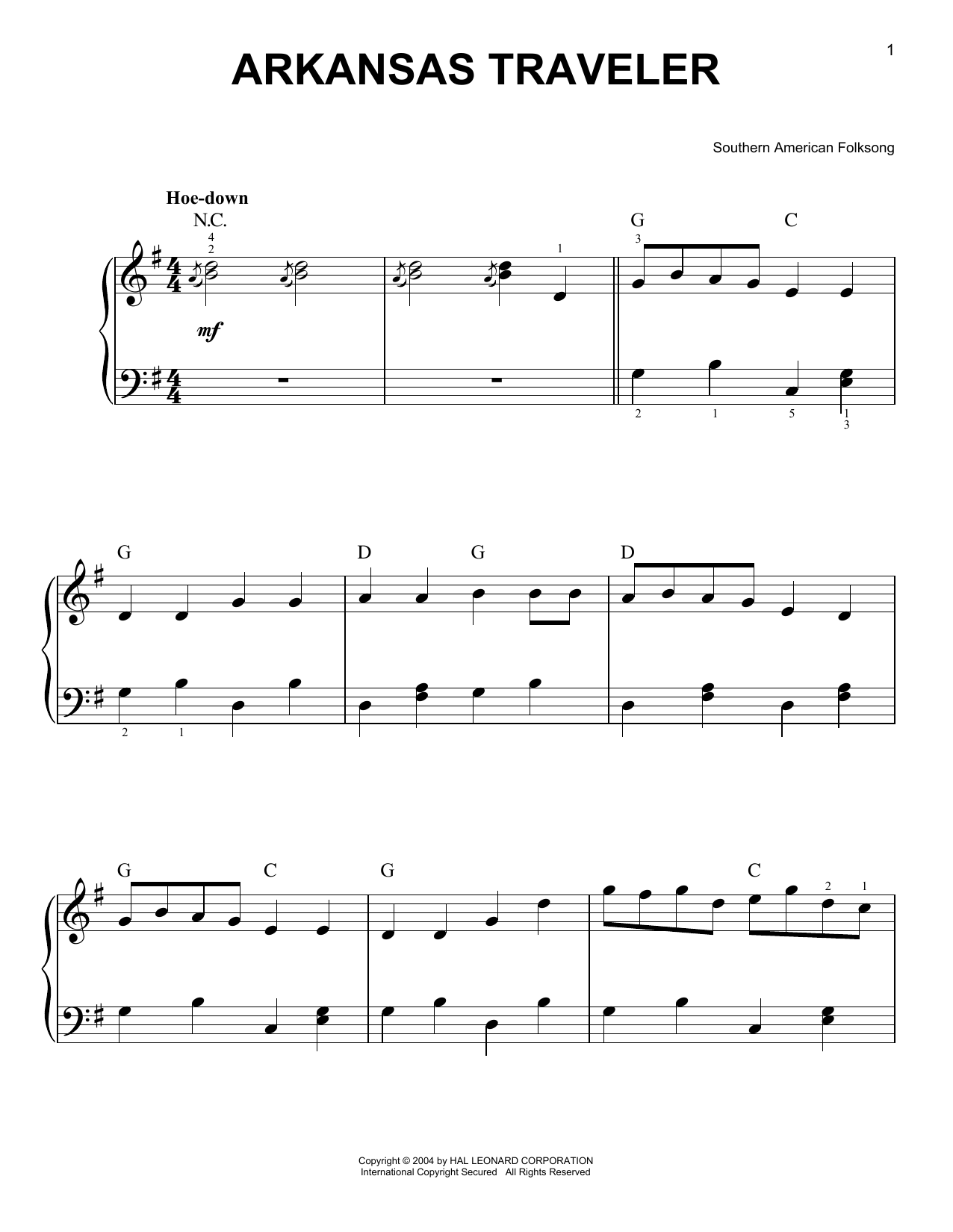 Download Southern American Folksong Arkansas Traveler Sheet Music and learn how to play Melody Line, Lyrics & Chords PDF digital score in minutes