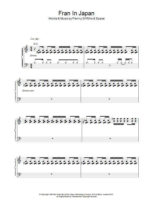 Download Space Fran In Japan Sheet Music and learn how to play Piano, Vocal & Guitar (Right-Hand Melody) PDF digital score in minutes