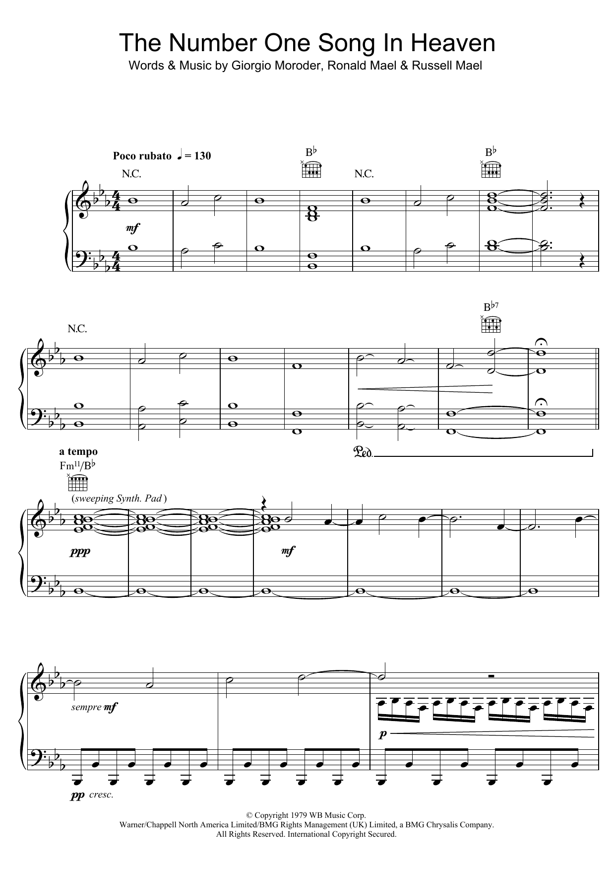 Download Sparks The Number One Song In Heaven Sheet Music and learn how to play Piano, Vocal & Guitar (Right-Hand Melody) PDF digital score in minutes