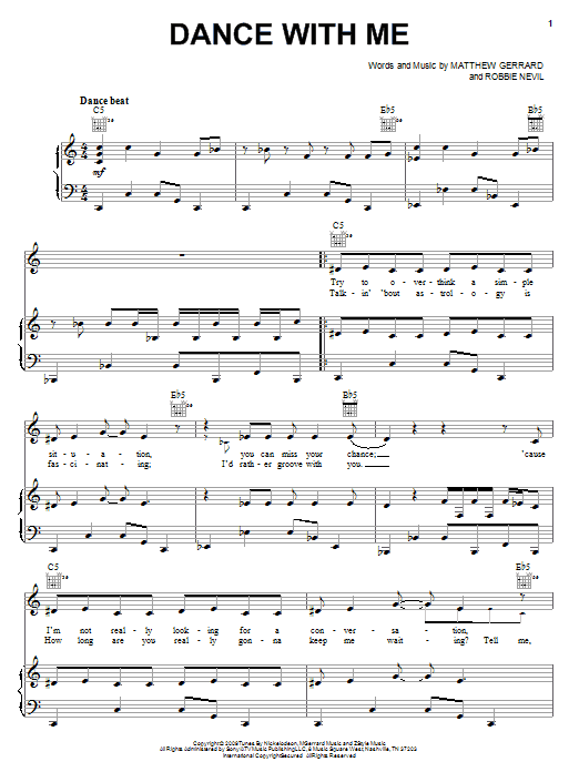 Download Spectacular! (Movie) Dance With Me Sheet Music and learn how to play Piano, Vocal & Guitar (Right-Hand Melody) PDF digital score in minutes