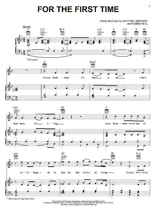 Download Spectacular! (Movie) For The First Time Sheet Music and learn how to play Piano, Vocal & Guitar (Right-Hand Melody) PDF digital score in minutes