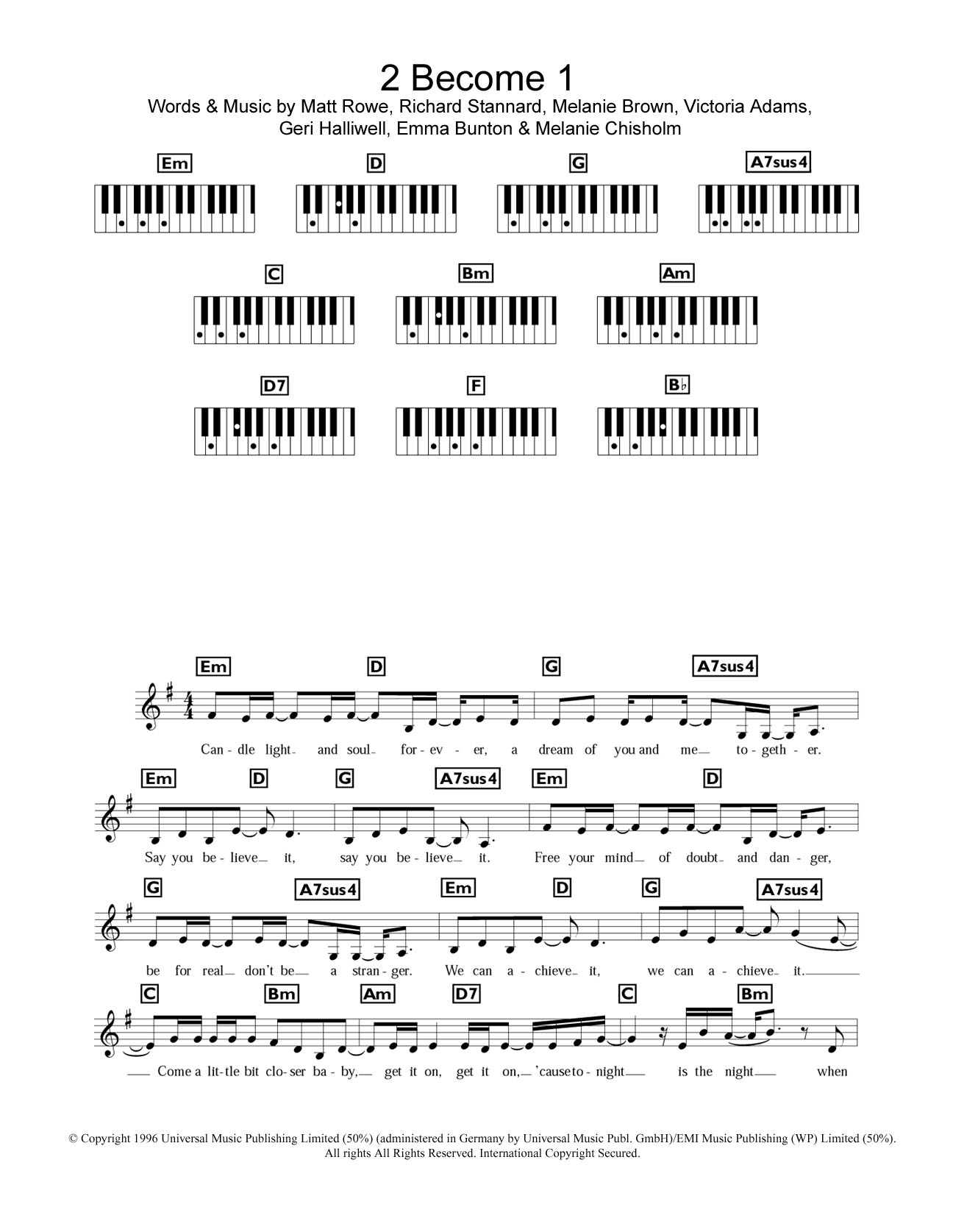 Download The Spice Girls 2 Become 1 Sheet Music and learn how to play Clarinet PDF digital score in minutes