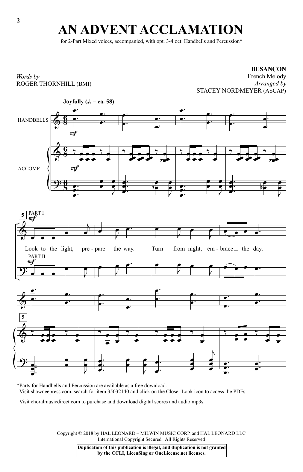 Download Stacey Nordmeyer An Advent Acclamation Sheet Music and learn how to play Choral PDF digital score in minutes