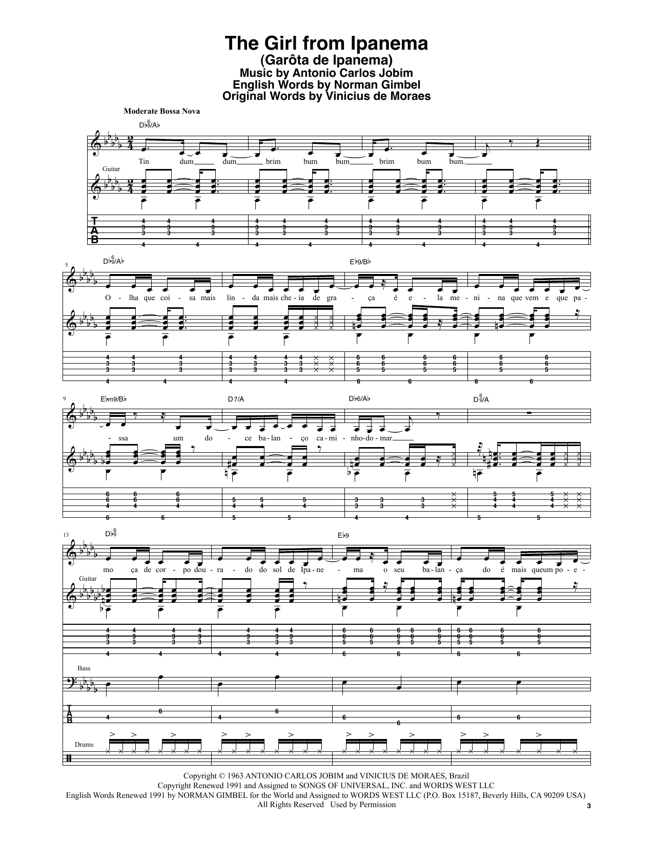 Download Stan Getz & João Gilberto The Girl From Ipanema (Garôta De Ipanema) Sheet Music and learn how to play Transcribed Score PDF digital score in minutes