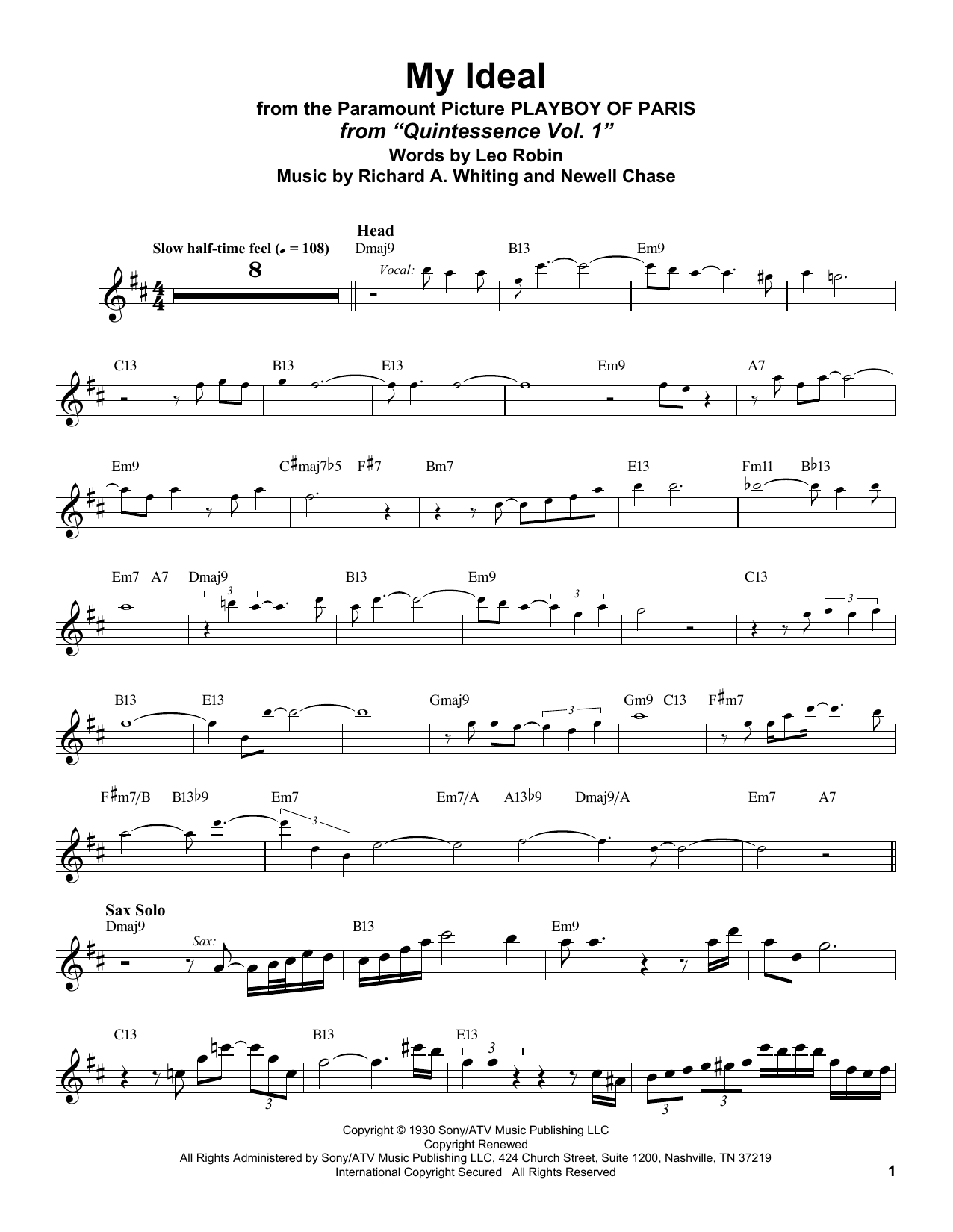 Download Stan Getz My Ideal Sheet Music and learn how to play Tenor Sax Transcription PDF digital score in minutes